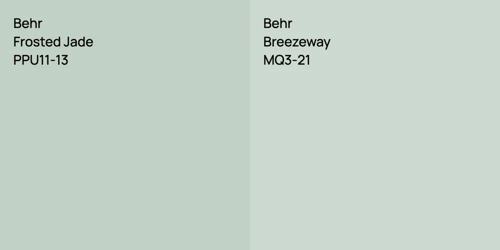 Behr Frosted Jade vs. Behr Breezeway