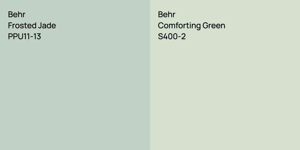 Behr Frosted Jade vs. Behr Comforting Green