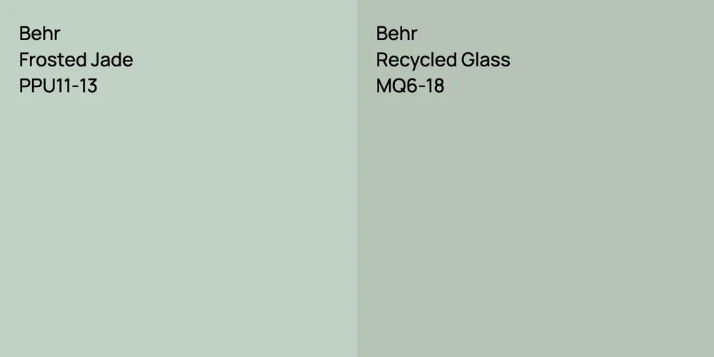 Behr Frosted Jade vs. Behr Recycled Glass