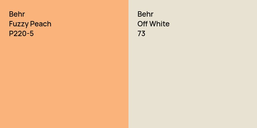 Behr Fuzzy Peach vs. Behr Off White