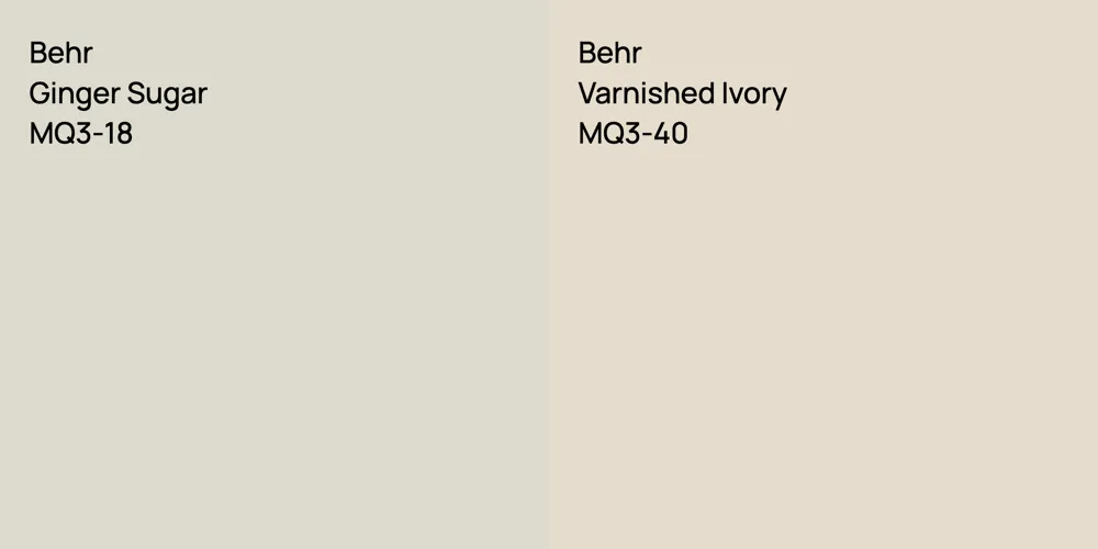 Behr Ginger Sugar vs. Behr Varnished Ivory