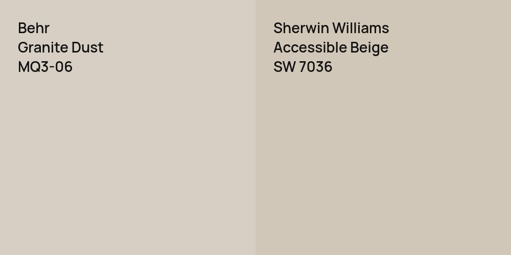 Behr Granite Dust vs. Sherwin Williams Accessible Beige