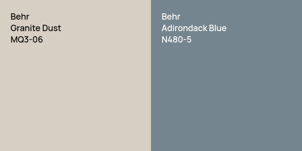 Behr Granite Dust vs. Behr Adirondack Blue