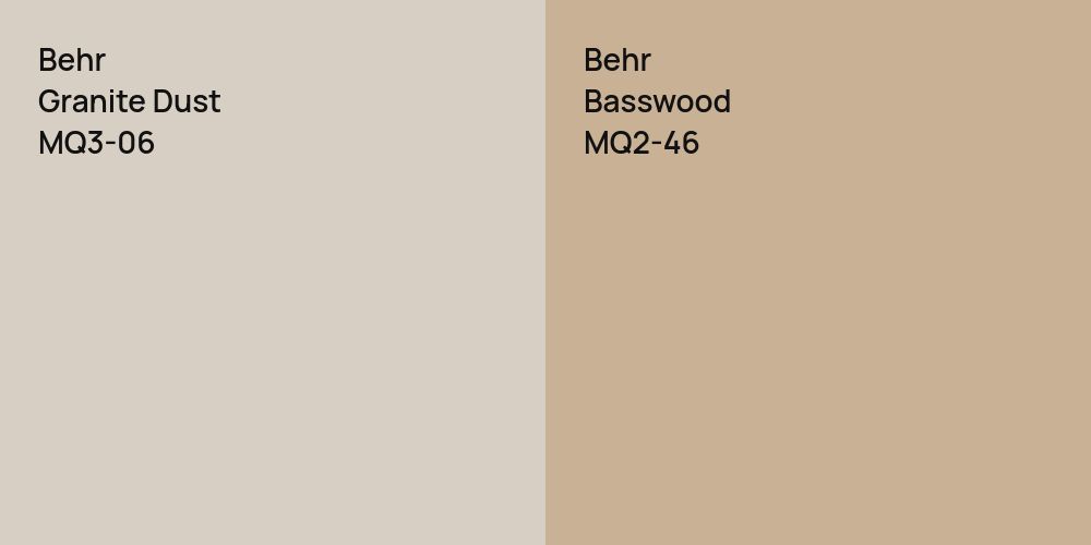 Behr Granite Dust vs. Behr Basswood