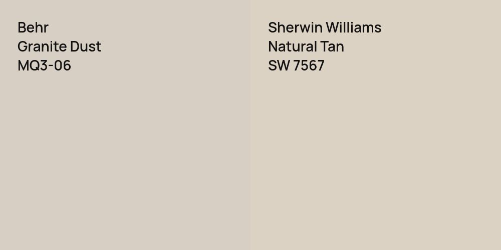 Behr Granite Dust vs. Sherwin Williams Natural Tan