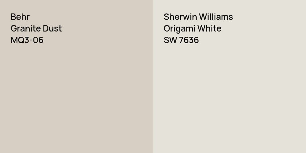 Behr Granite Dust vs. Sherwin Williams Origami White