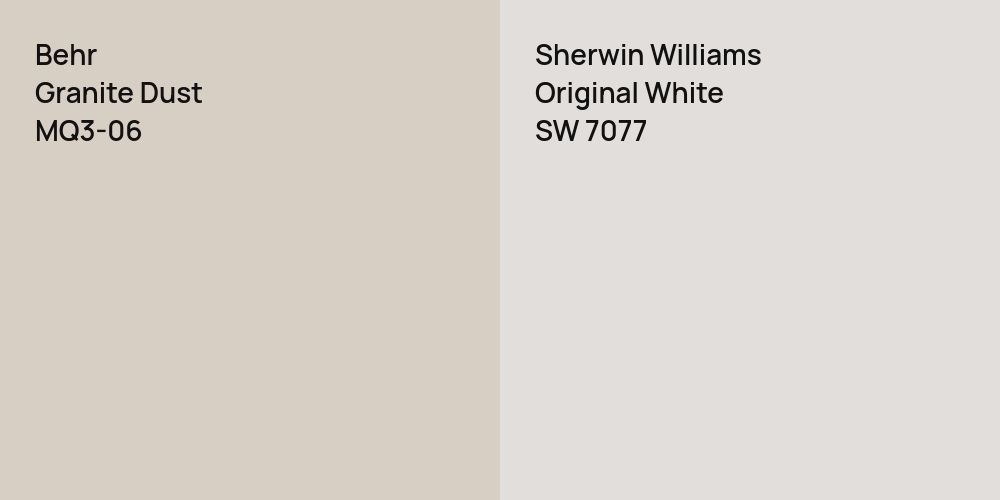 Behr Granite Dust vs. Sherwin Williams Original White