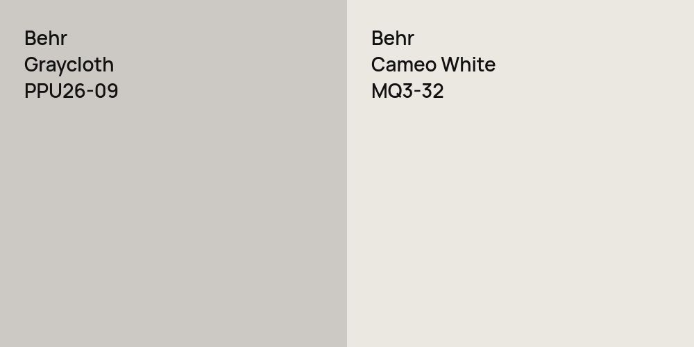 Behr Graycloth vs. Behr Cameo White