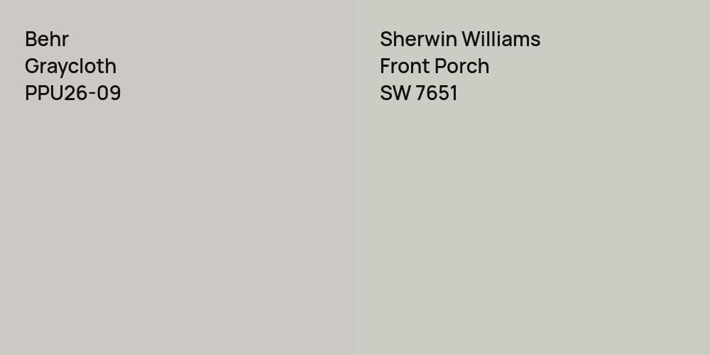 Behr Graycloth vs. Sherwin Williams Front Porch