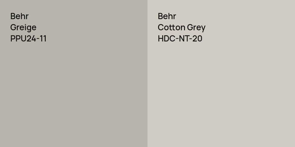 Behr Greige vs. Behr Cotton Grey