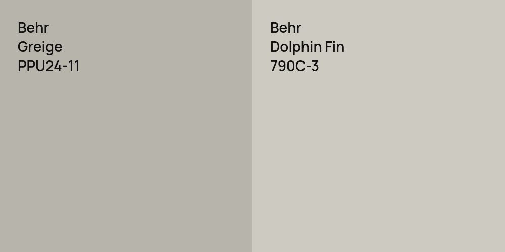 Behr Greige vs. Behr Dolphin Fin