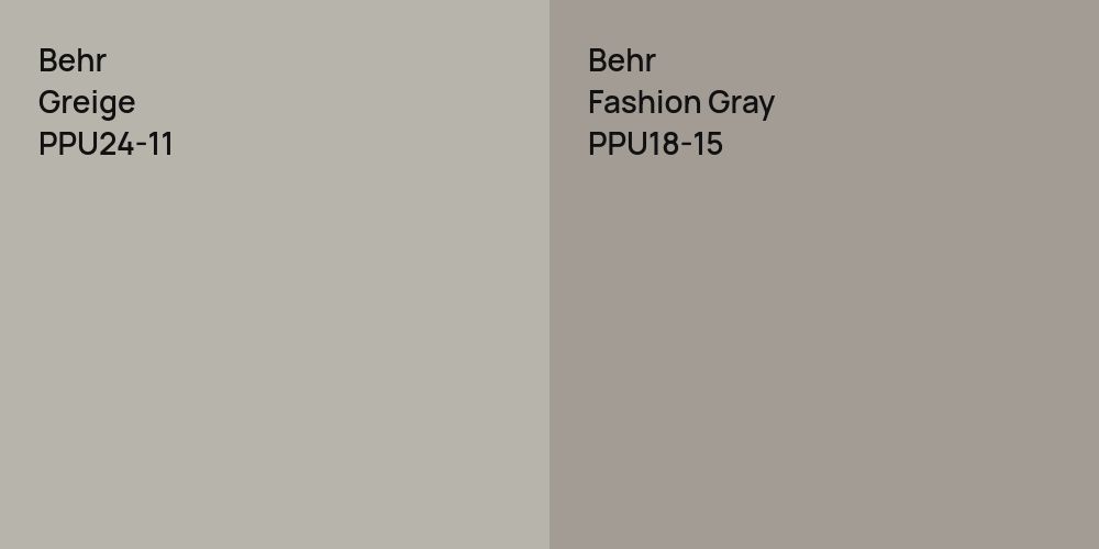 Behr Greige vs. Behr Fashion Gray