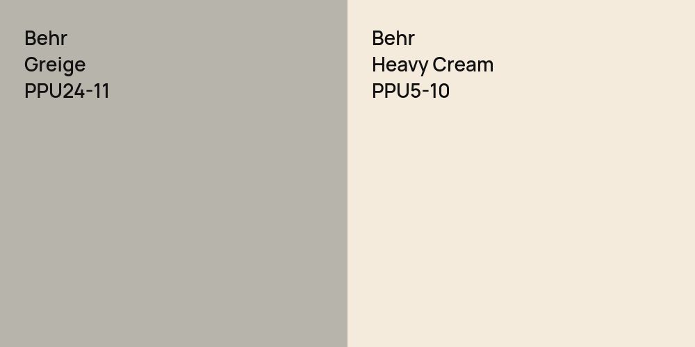 Behr Greige vs. Behr Heavy Cream