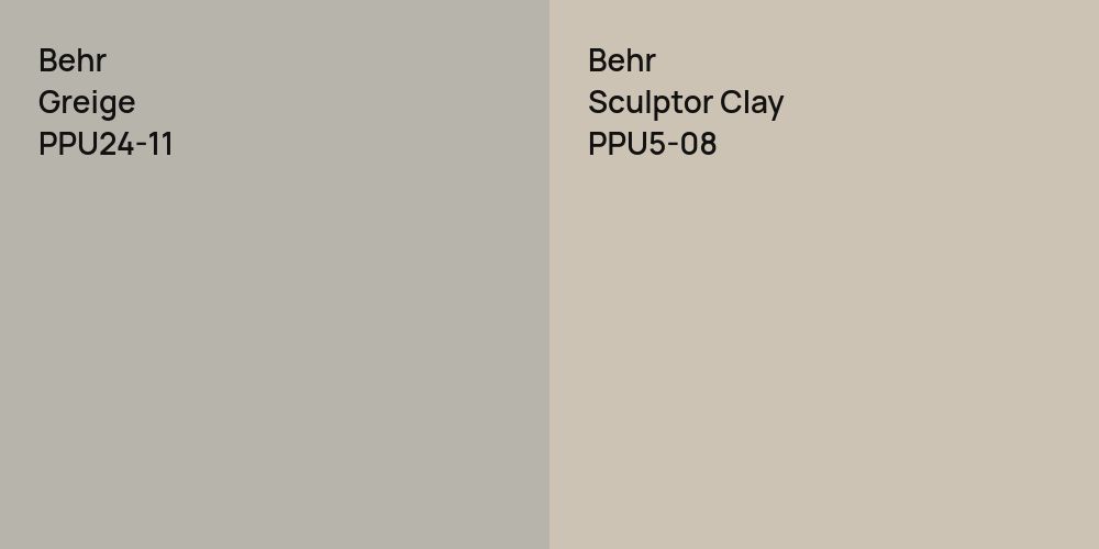 Behr Greige vs. Behr Sculptor Clay