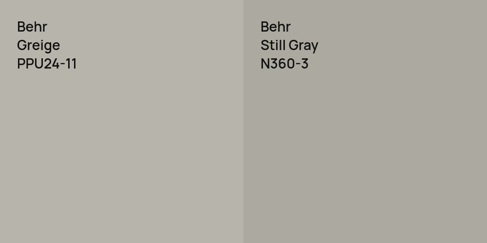 Behr Greige vs. Behr Still Gray