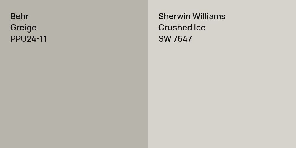 Behr Greige vs. Sherwin Williams Crushed Ice