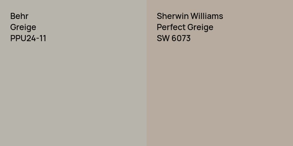 Behr Greige vs. Sherwin Williams Perfect Greige