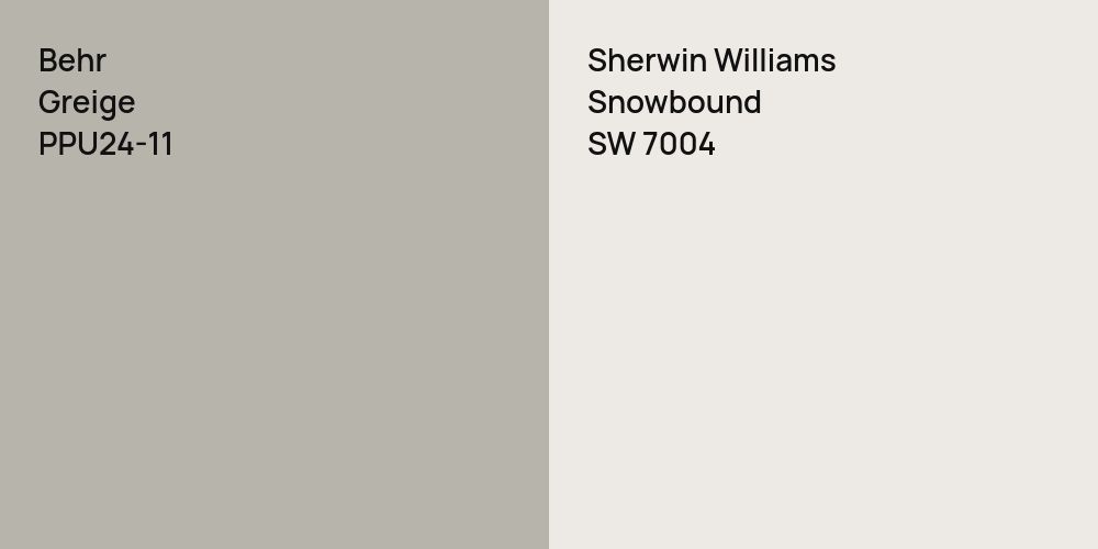 Behr Greige vs. Sherwin Williams Snowbound