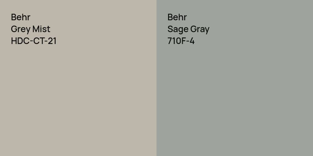 Behr Grey Mist vs. Behr Sage Gray