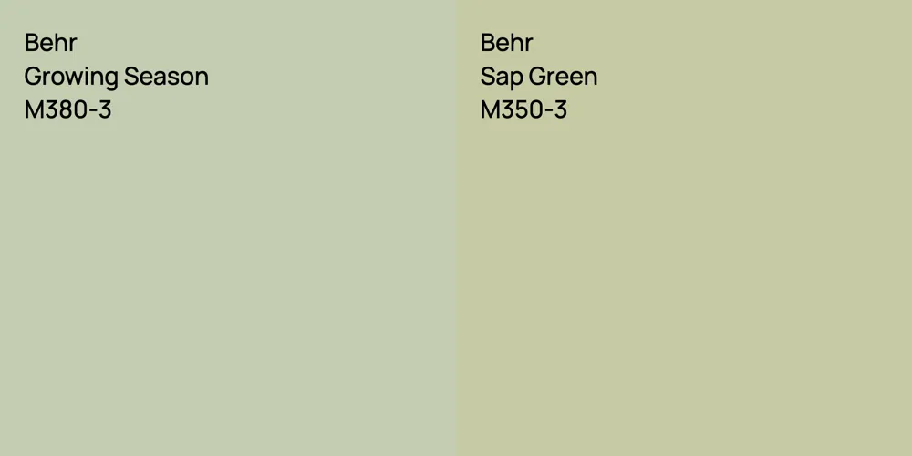 Behr Growing Season vs. Behr Sap Green