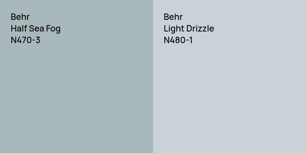 Behr Half Sea Fog vs. Behr Light Drizzle