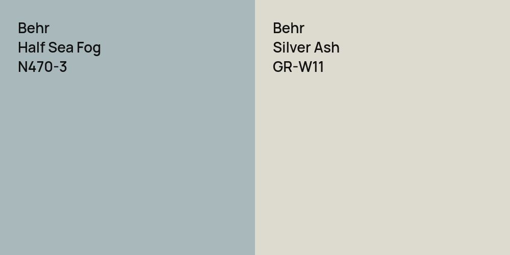 Behr Half Sea Fog vs. Behr Silver Ash