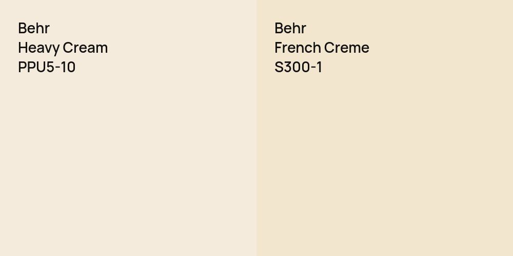 Behr Heavy Cream vs. Behr French Creme