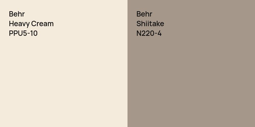 Behr Heavy Cream vs. Behr Shiitake