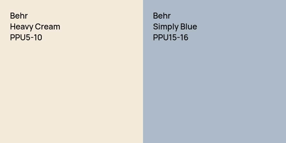 Behr Heavy Cream vs. Behr Simply Blue