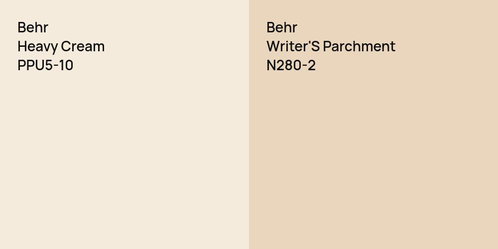 Behr Heavy Cream vs. Behr Writer'S Parchment