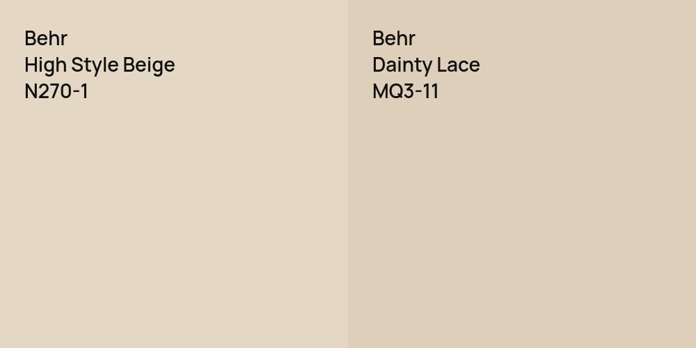 Behr High Style Beige vs. Behr Dainty Lace