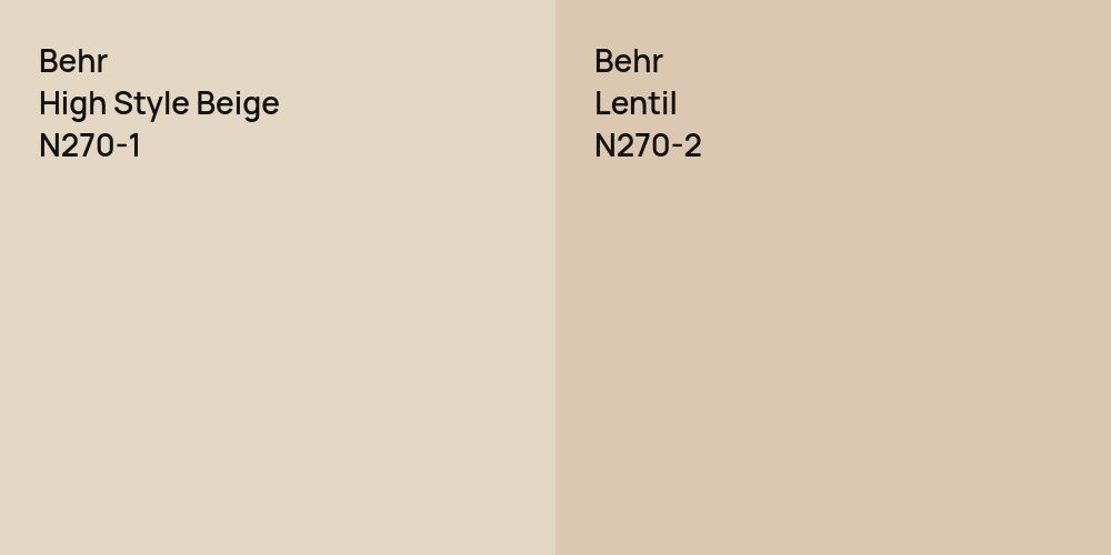 Behr High Style Beige vs. Behr Lentil