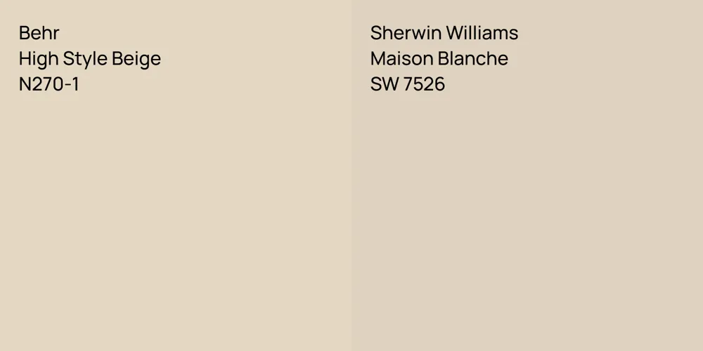 Behr High Style Beige vs. Sherwin Williams Maison Blanche