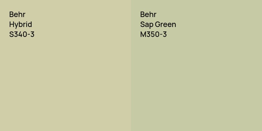 Behr Hybrid vs. Behr Sap Green