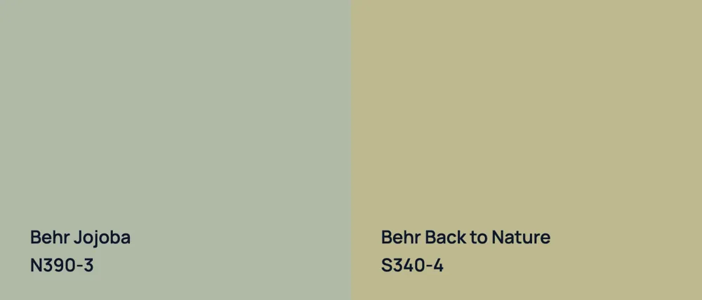 Behr Jojoba N390-3 vs Behr Back to Nature S340-4