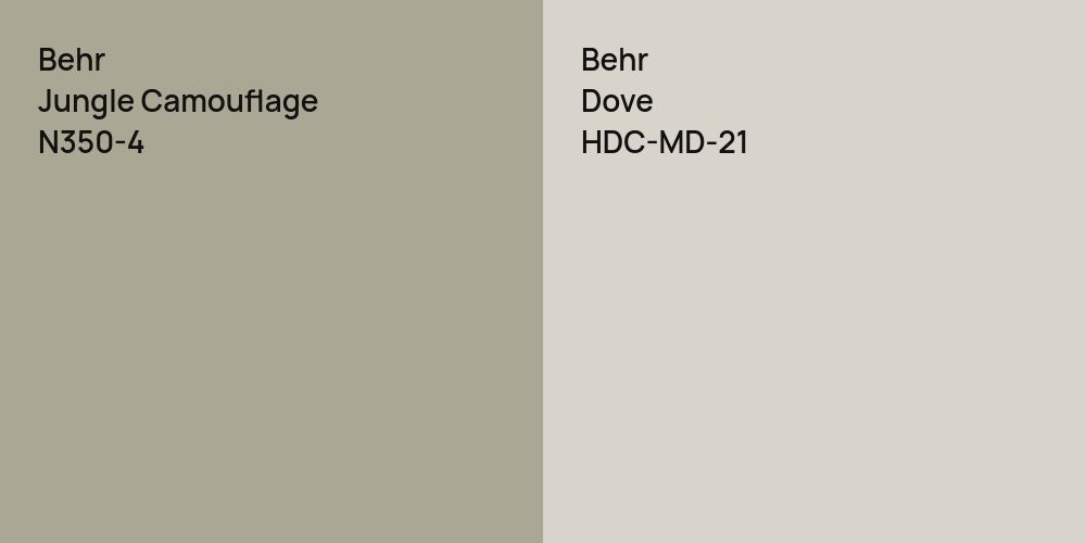 Behr Jungle Camouflage vs. Behr Dove