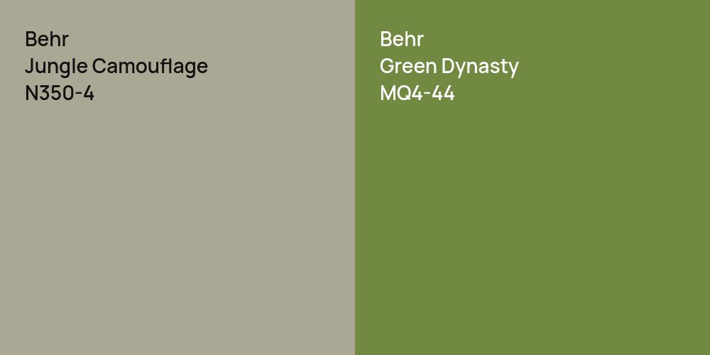 Behr Jungle Camouflage vs. Behr Green Dynasty