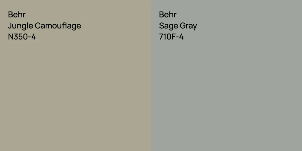 Behr Jungle Camouflage vs. Behr Sage Gray