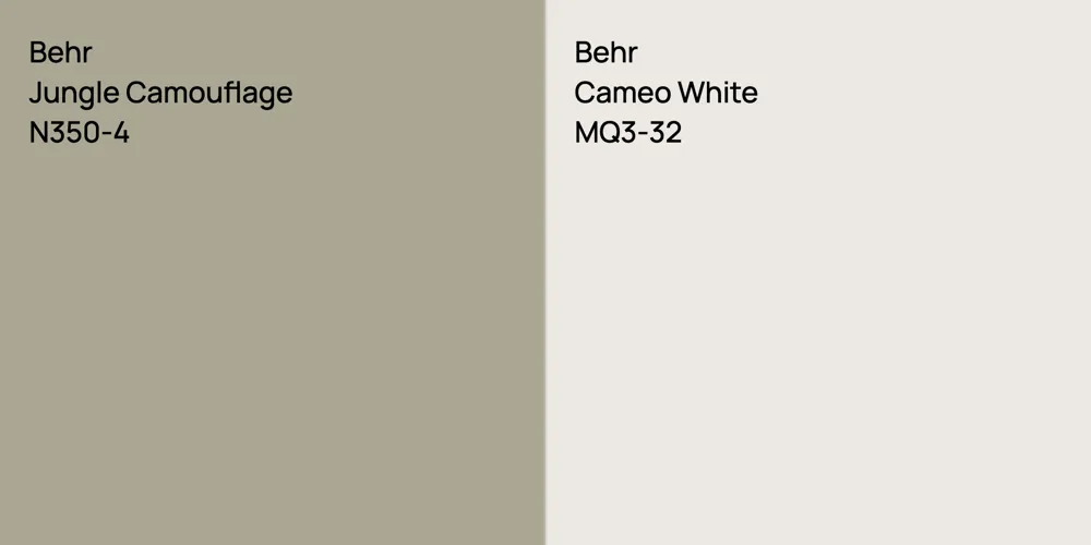 Behr Jungle Camouflage vs. Behr Cameo White