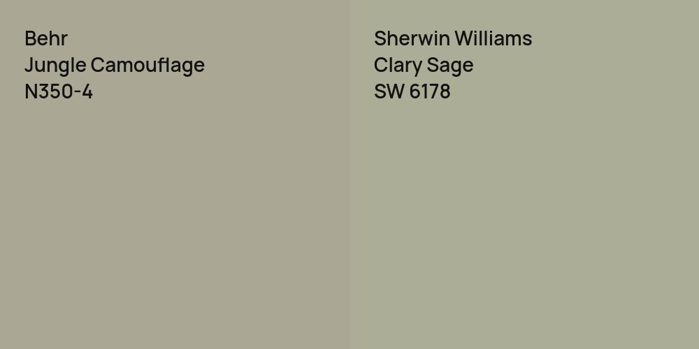 Behr Jungle Camouflage vs. Sherwin Williams Clary Sage