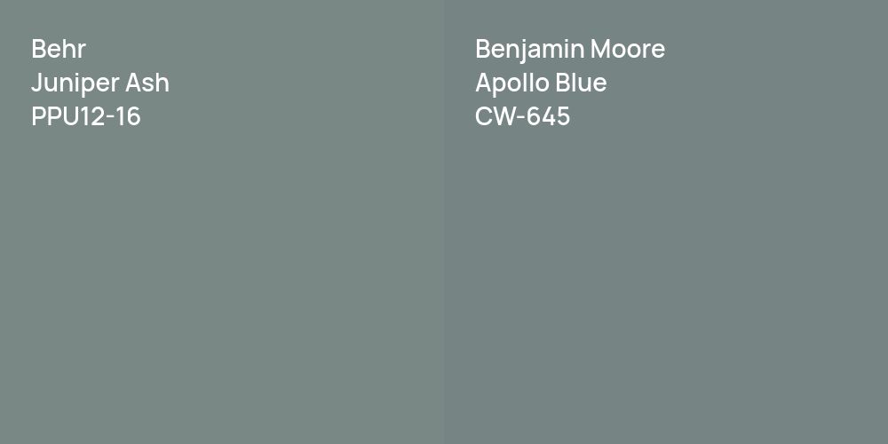 Behr Juniper Ash vs. Benjamin Moore Apollo Blue