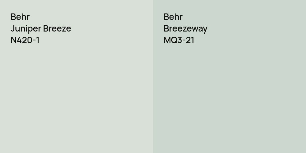 Behr Juniper Breeze vs. Behr Breezeway