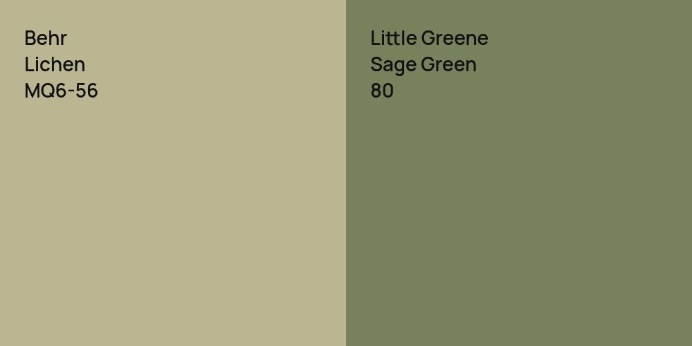 Behr Lichen vs. Little Greene Sage Green