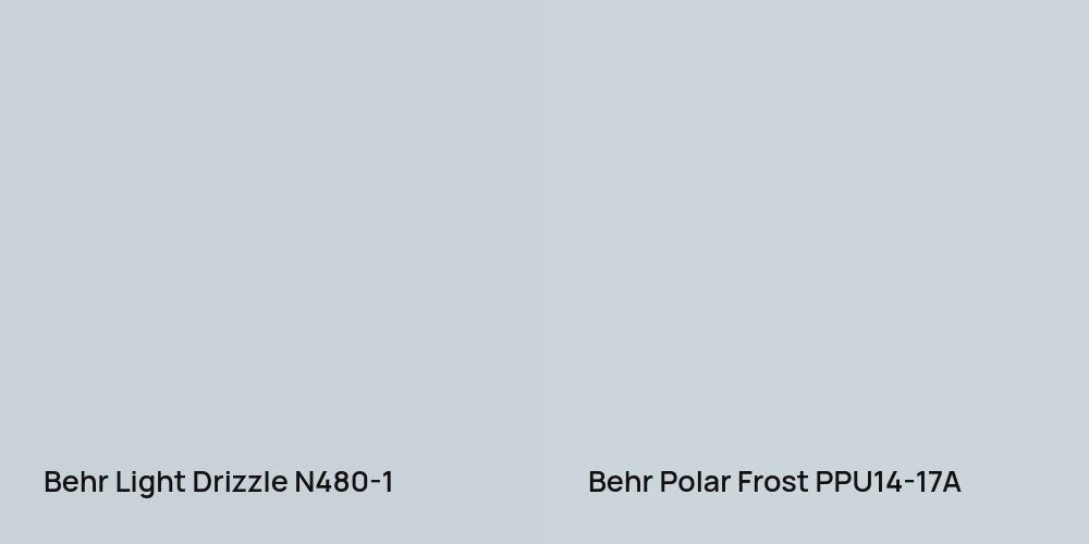 Behr Light Drizzle vs. Behr Polar Frost