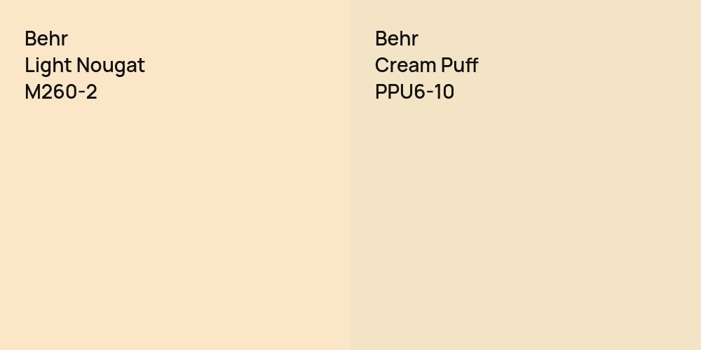 Behr Light Nougat vs. Behr Cream Puff