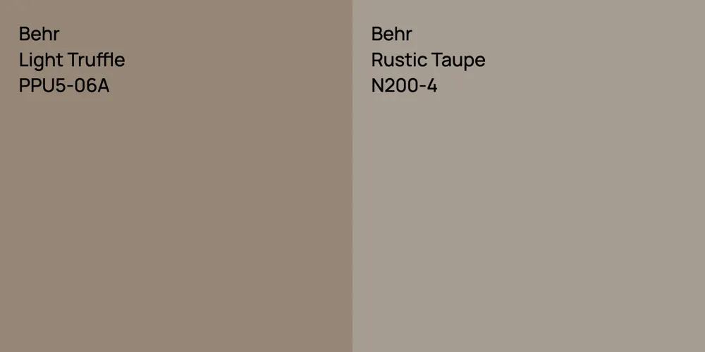 Behr Light Truffle vs. Behr Rustic Taupe