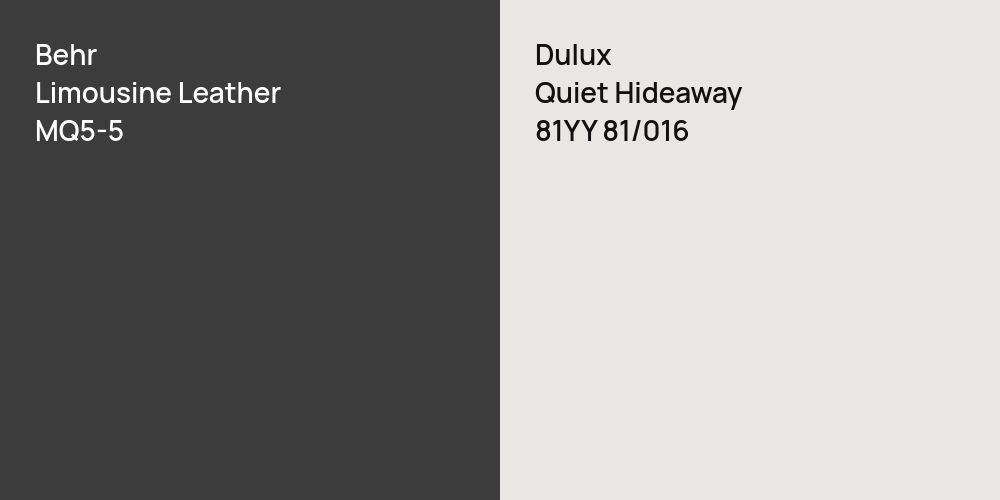 Behr Limousine Leather vs. Dulux Quiet Hideaway