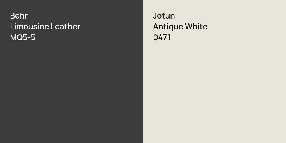 Behr Limousine Leather vs. Jotun Antique White