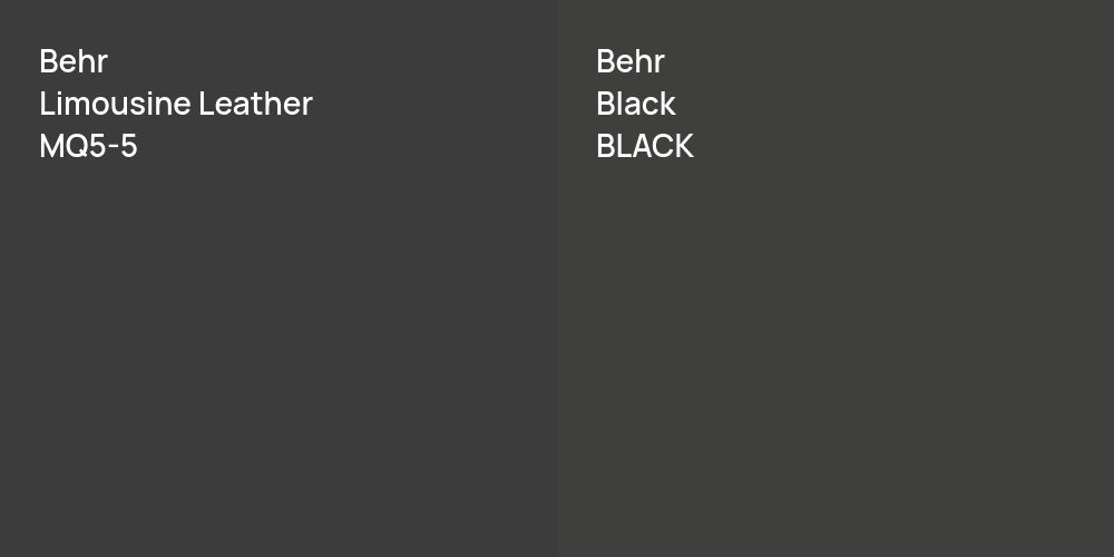 Behr Limousine Leather vs. Behr Black