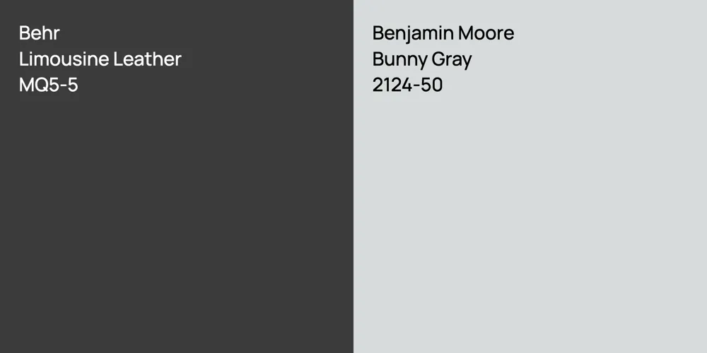 Behr Limousine Leather vs. Benjamin Moore Bunny Gray